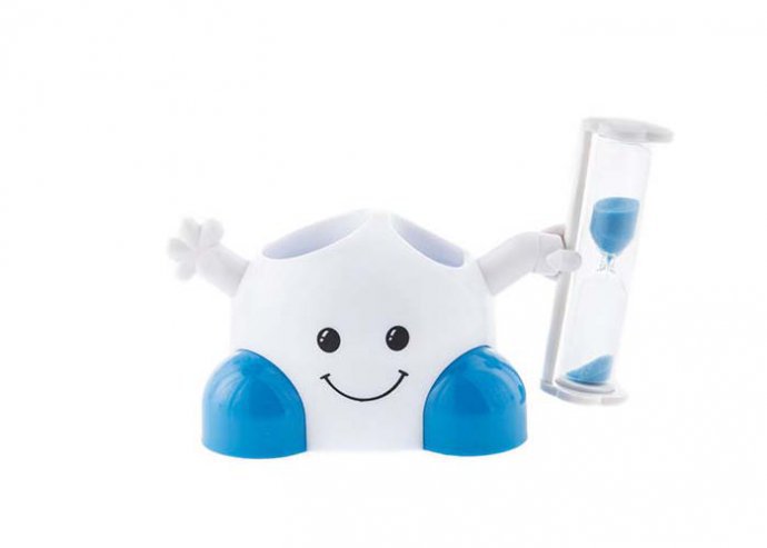 Fogkefe és fogkrém tartó időzítővel