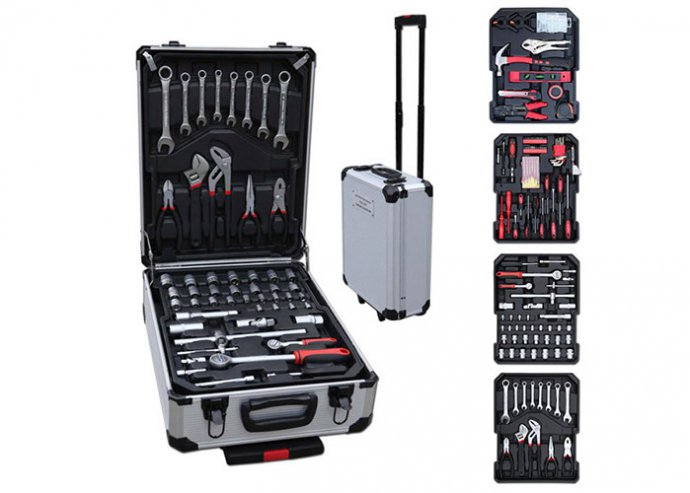 187 részes barkácskészlet gurulós bőröndben