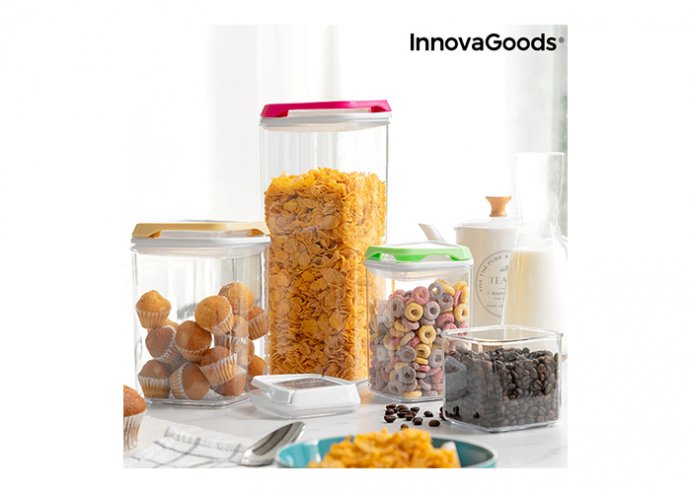 Hermetikusan lezárható konyhai tároló szett 4 darabos