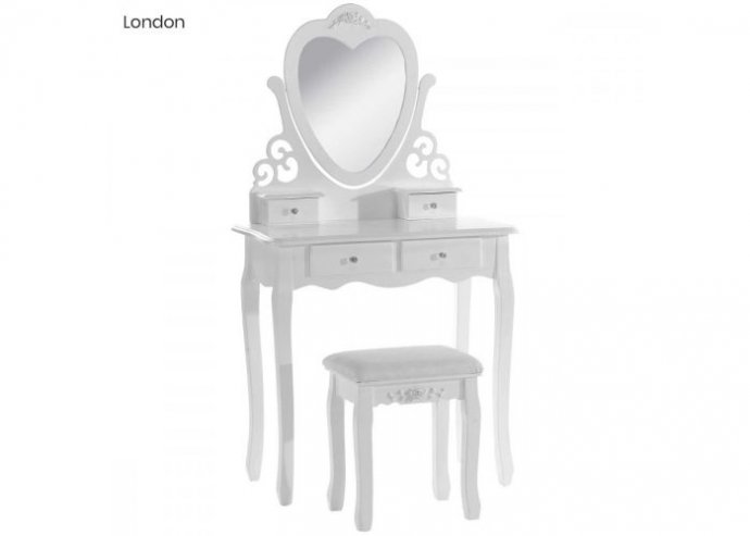Tükrös fésülködő asztal - London - fehér