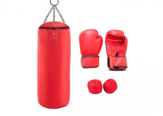 Junior box szett piros 8-as kesztyűvel