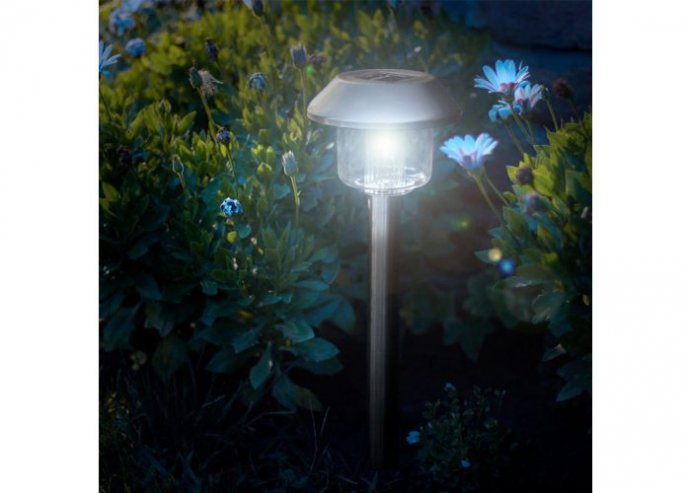 LED-es szolár lámpa - leszúrható - hidegfehér - 45 x 12,5 cm