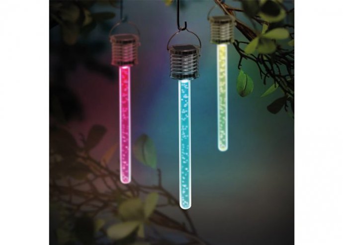 RGB LED-es szolár lámpa - buborékos - 175 x 30 mm