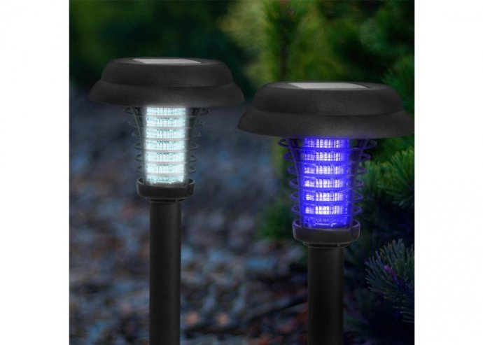 Szolár UV rovarcsapda + lámpa funkció - leszúrótüskével, fekete