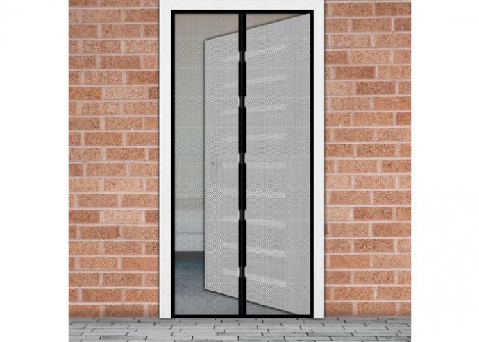 Szúnyogháló függöny ajtóra - fekete