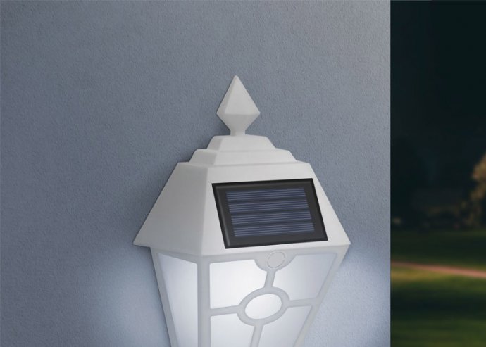 LED-es szolár fali lámpa - fehér, hidegfehér - 14 x 6,2 x 19 cm