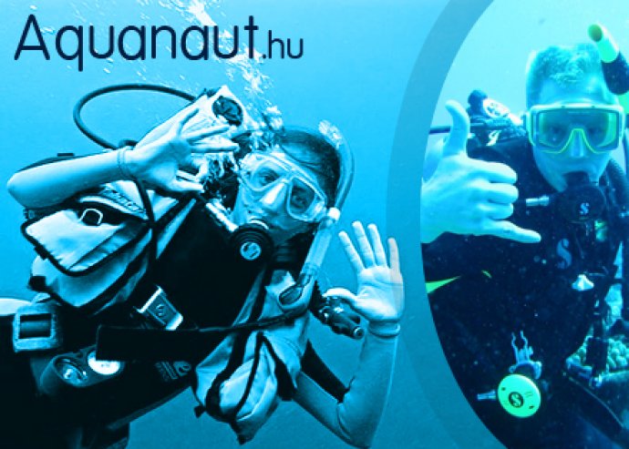 Alapfokú könnyűbúvár-tanfolyam gyakorlással az Aquaworldben, kaland és vizsgamerülésekkel nyílt vízen