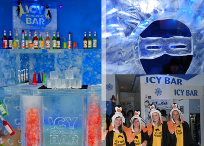 Alkoholmentes koktél jégpohárban belépővel az Icy Penguins Bárban