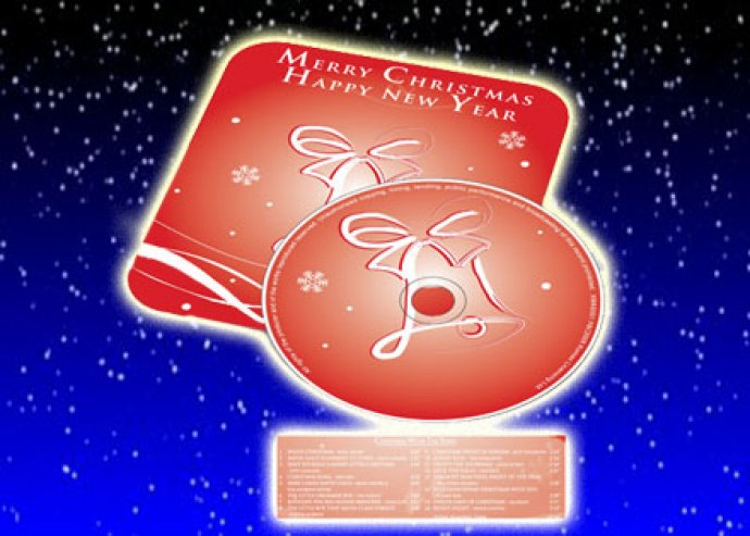 Nollag karácsonyi és újévi üdvözlőkártya, 16 karácsonyi dalt tartalmazó CD-vel